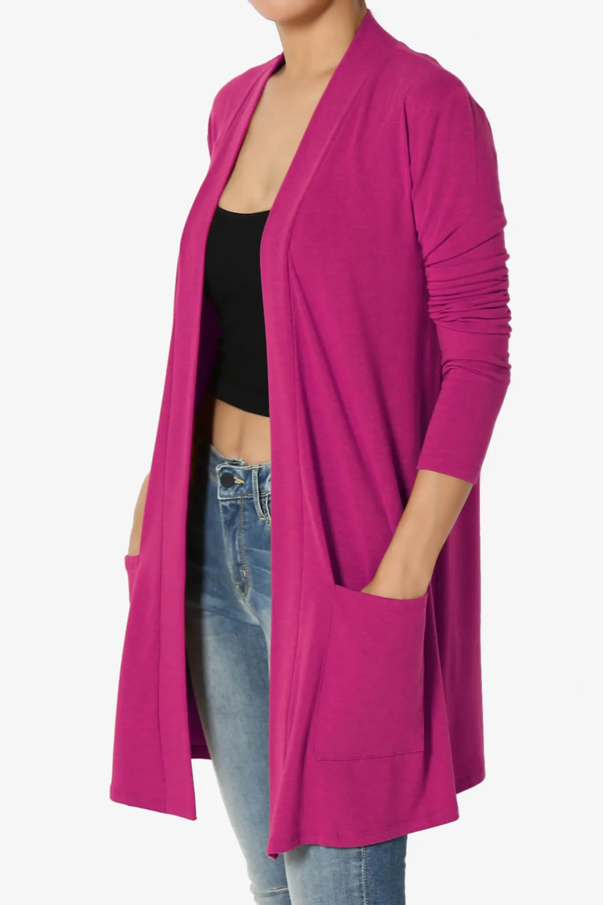 Daday Long Sleeve Pocket Open Front Cardigan