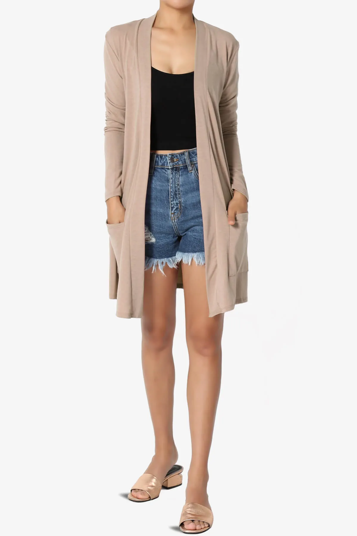 Daday Long Sleeve Pocket Open Front Cardigan
