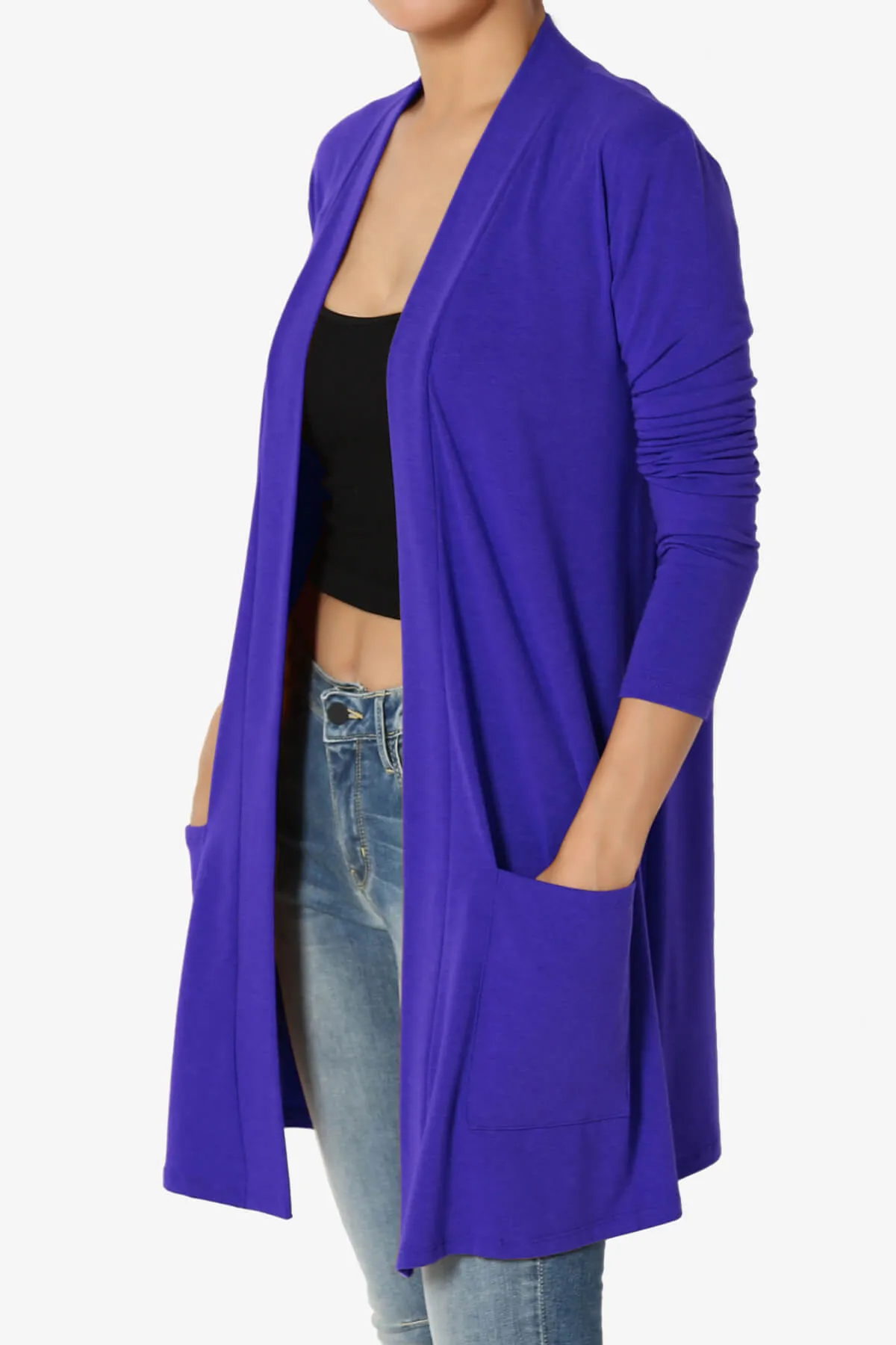 Daday Long Sleeve Pocket Open Front Cardigan