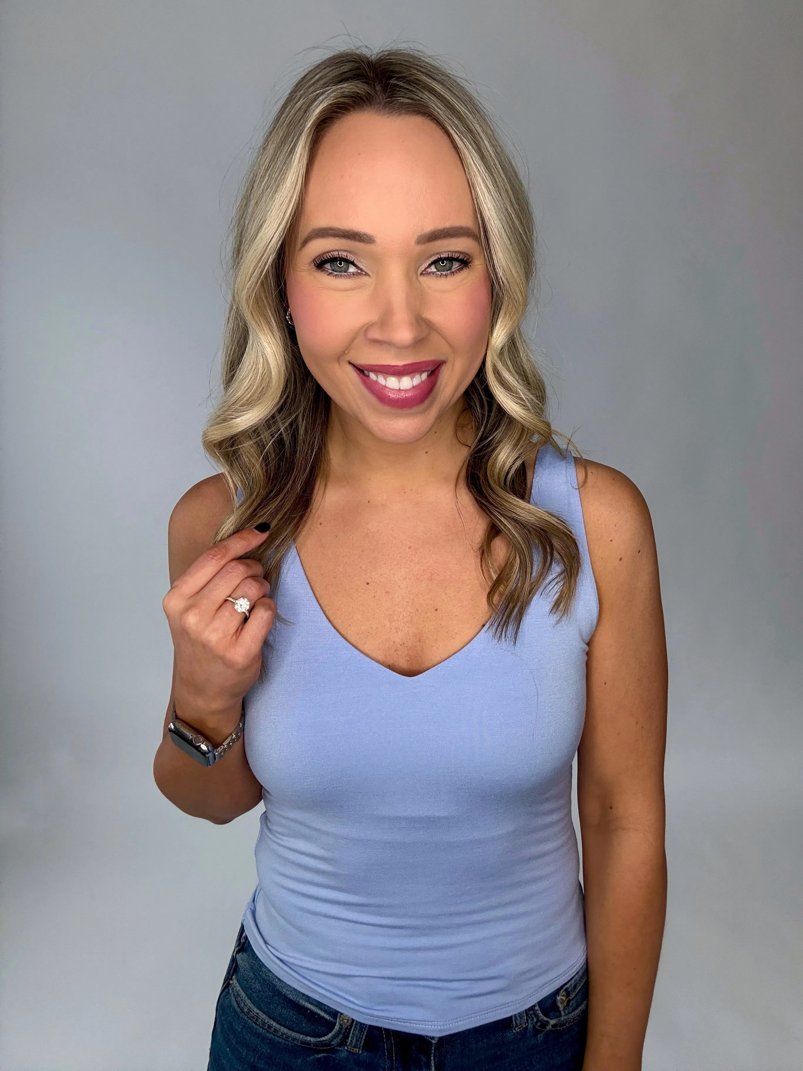 Daily Dose Double Layer Tank - Chambray