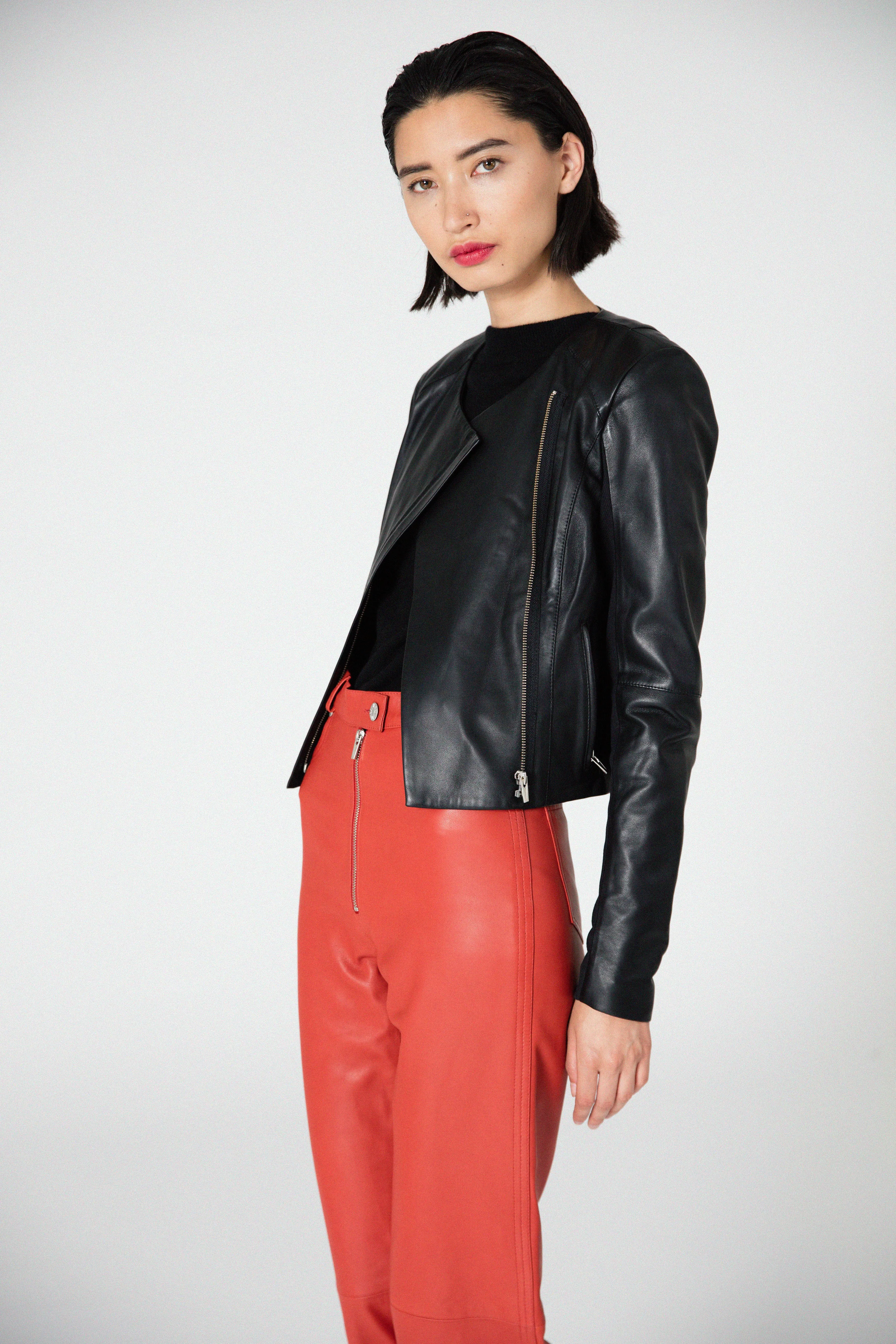 Dali Smooth Leather Jacket Black