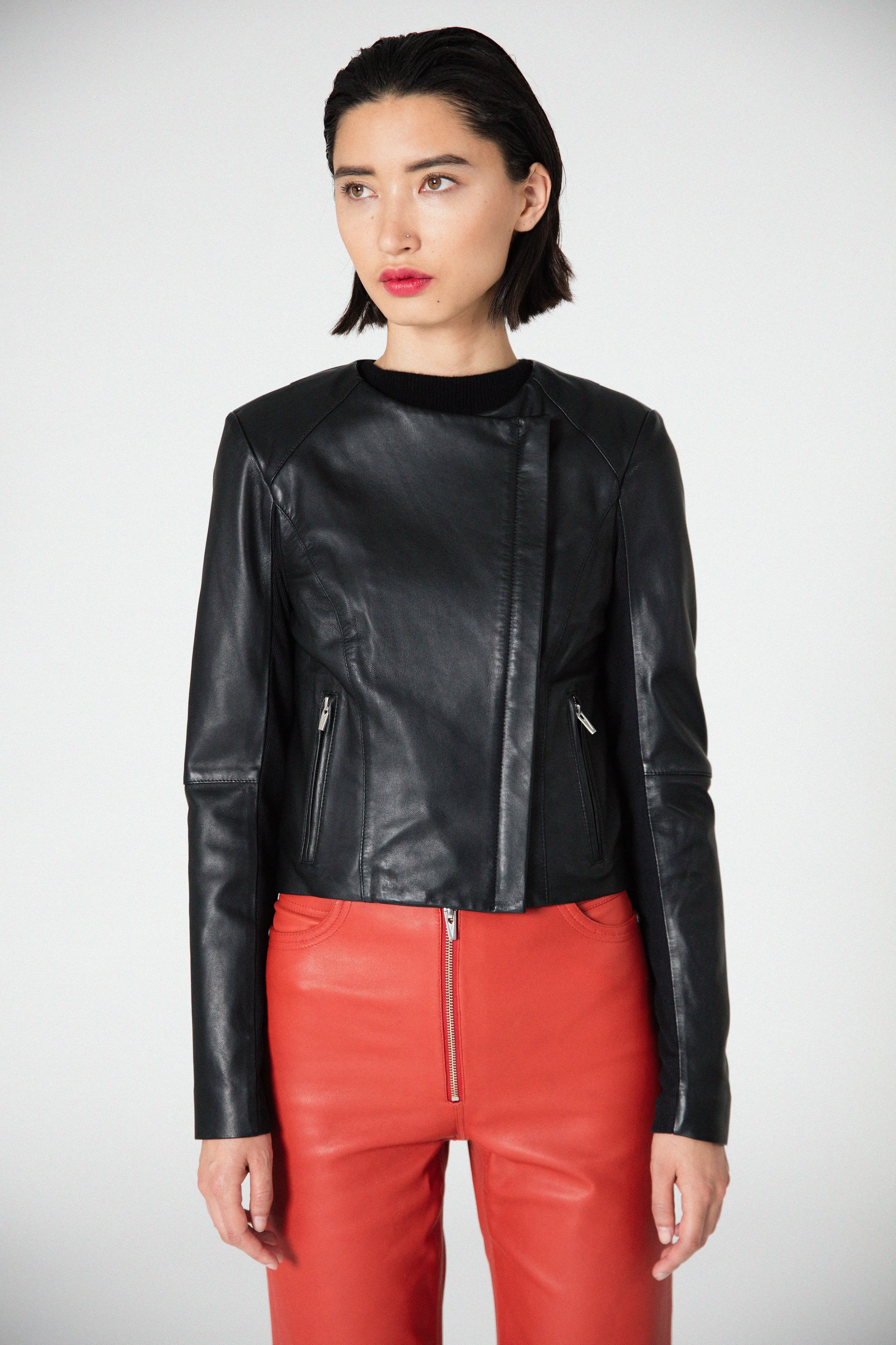 Dali Smooth Leather Jacket Black