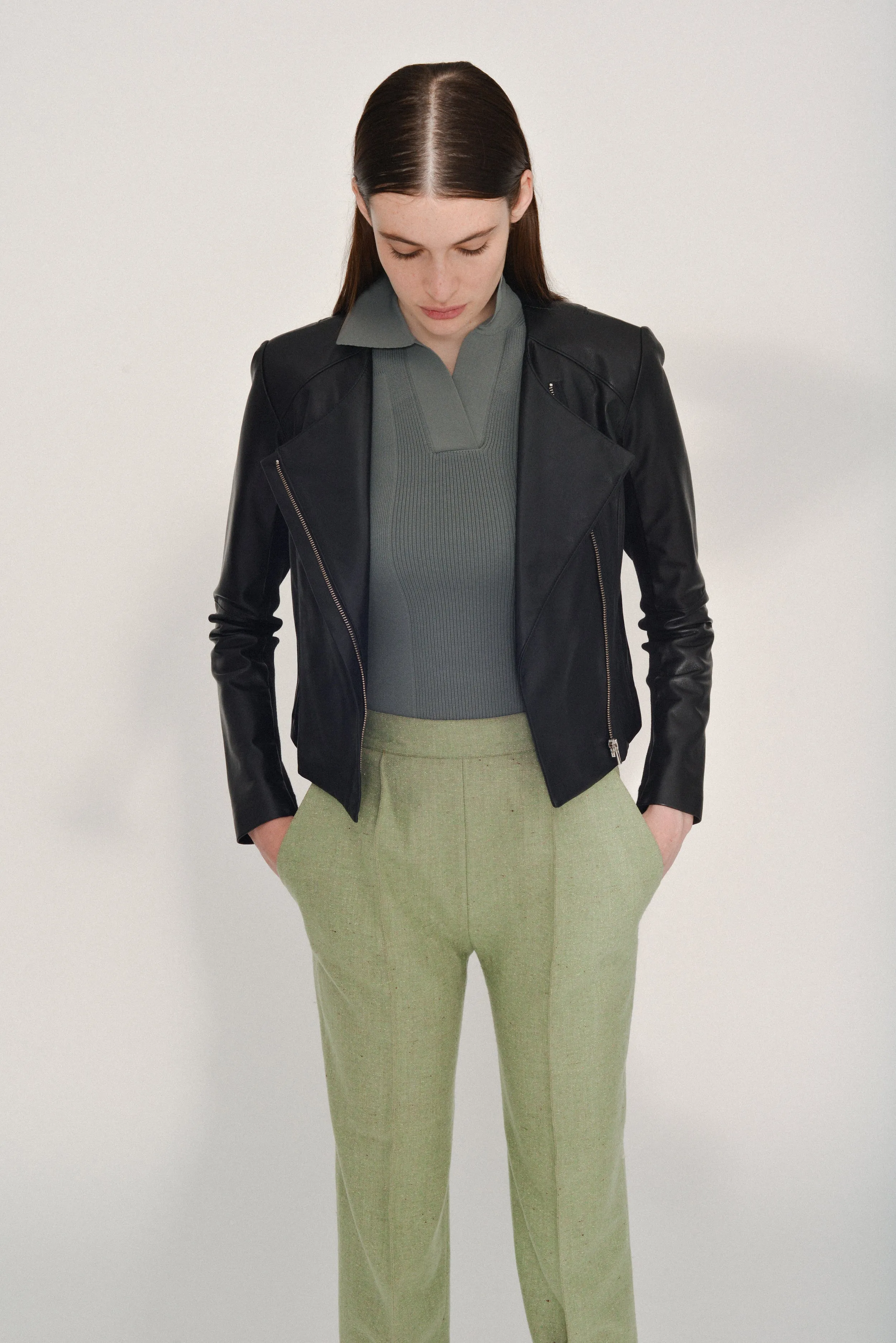 Dali Smooth Leather Jacket Black