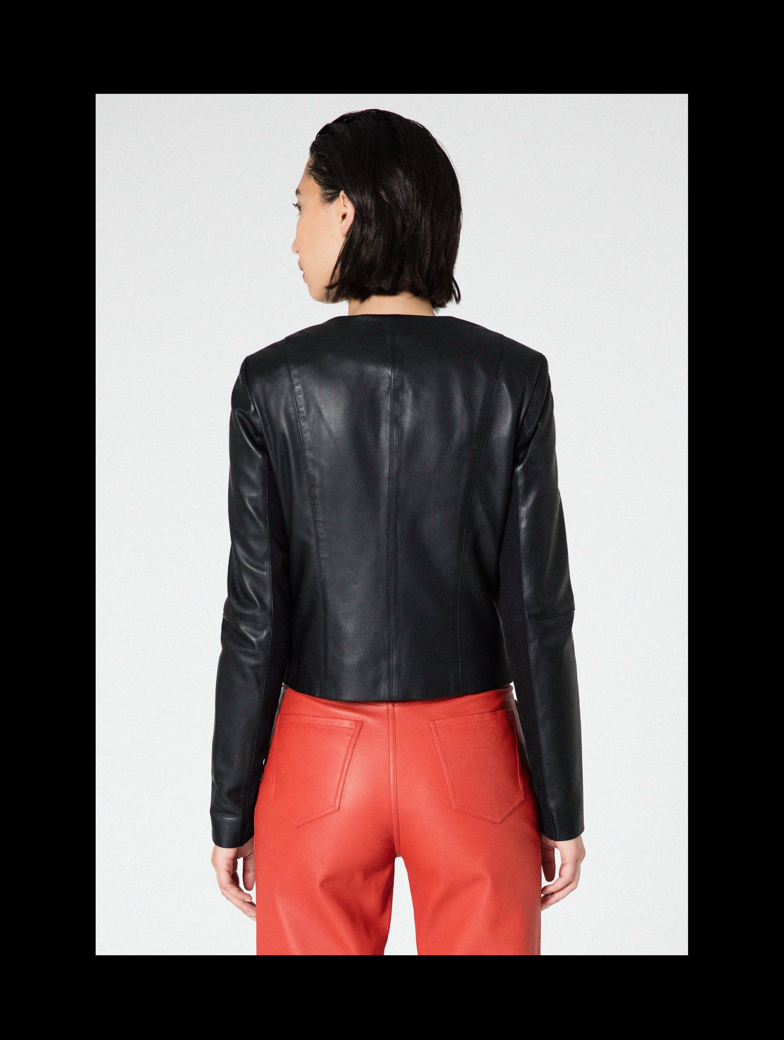 Dali Smooth Leather Jacket Black