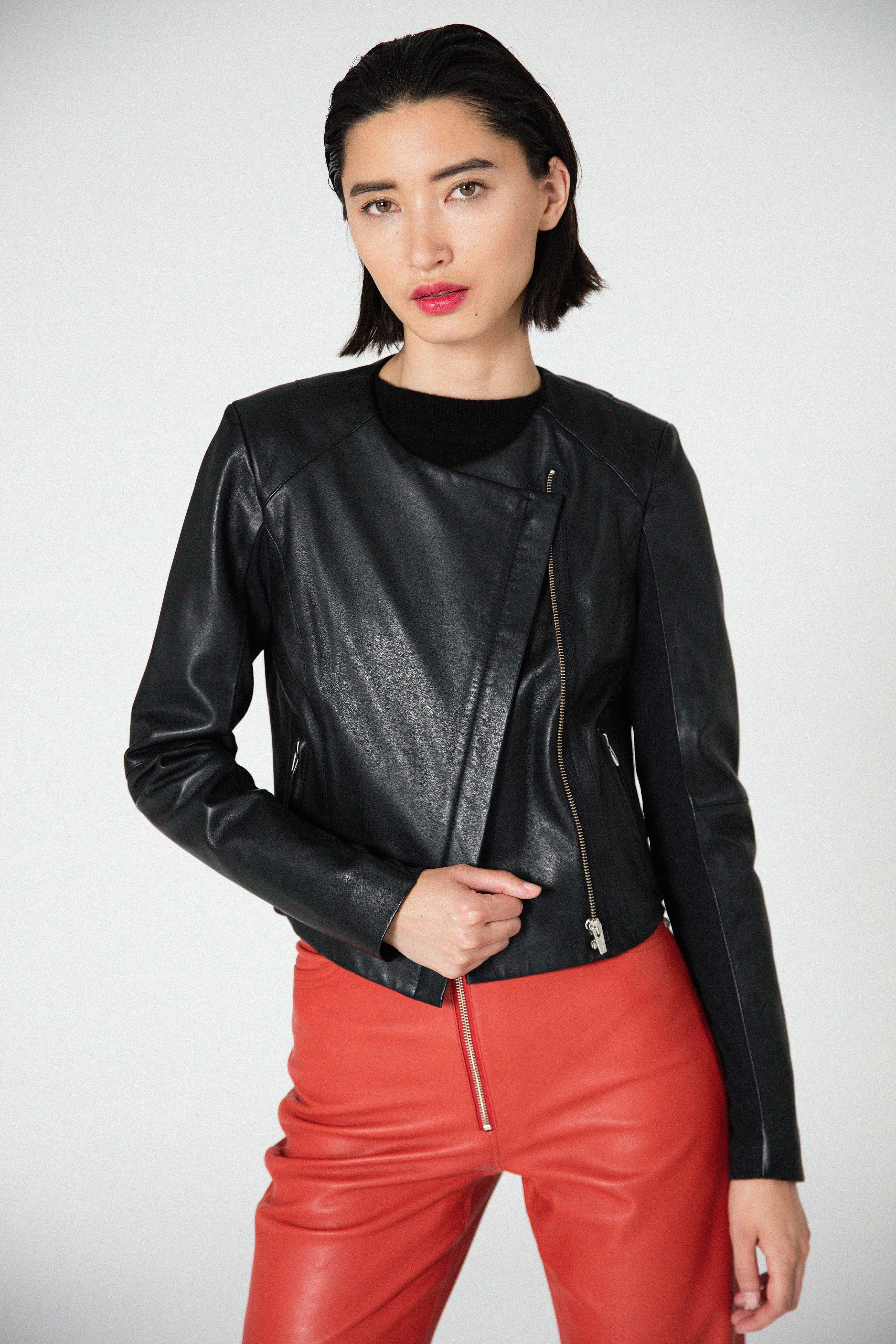 Dali Smooth Leather Jacket Black