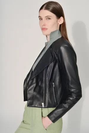 Dali Smooth Leather Jacket Black