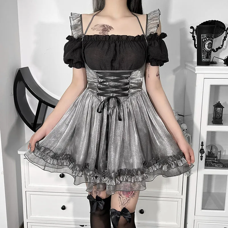 Dark Mesh Slip Dress UB6300