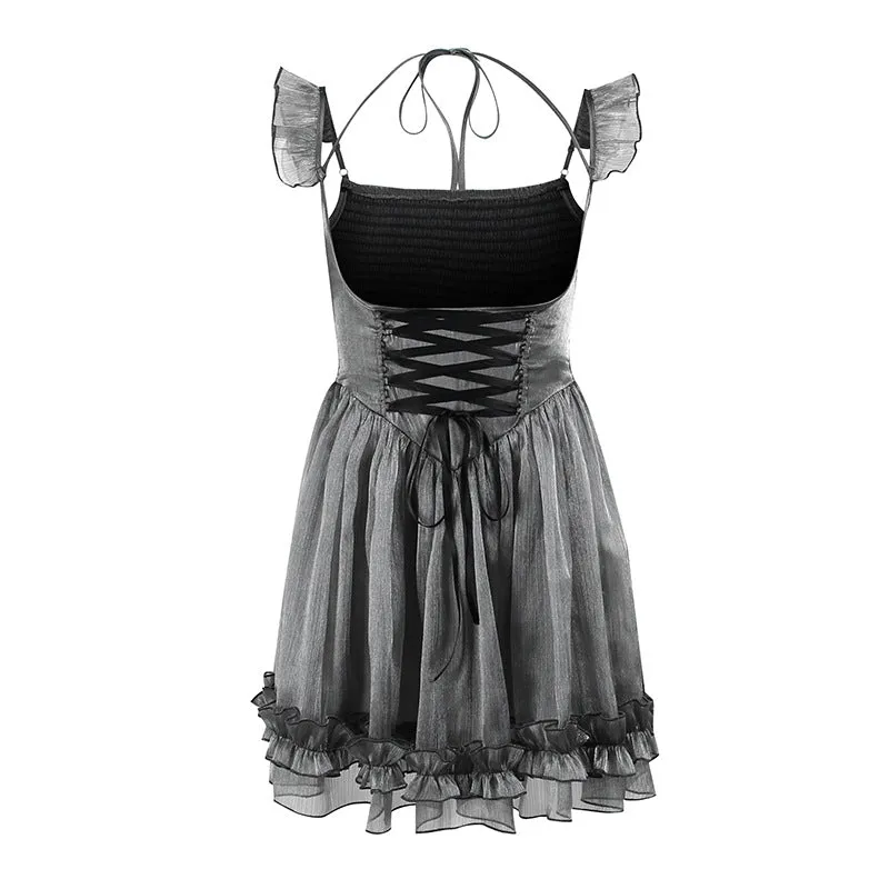 Dark Mesh Slip Dress UB6300