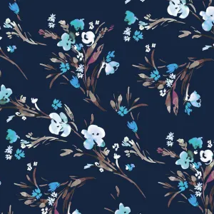Dashwood Studios - Ace Cotton Lawn - Flourish Bouquet - Navy