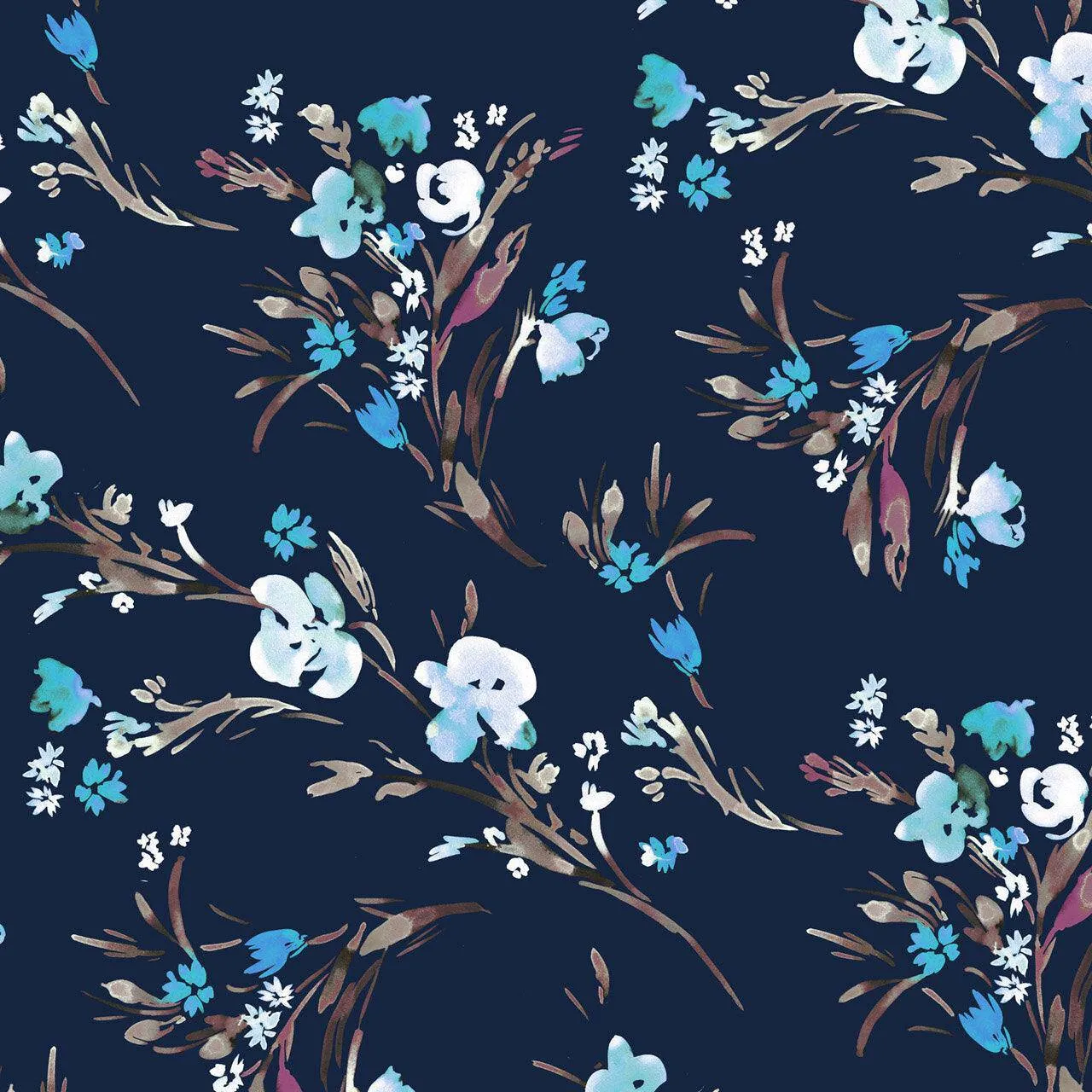 Dashwood Studios - Ace Cotton Lawn - Flourish Bouquet - Navy