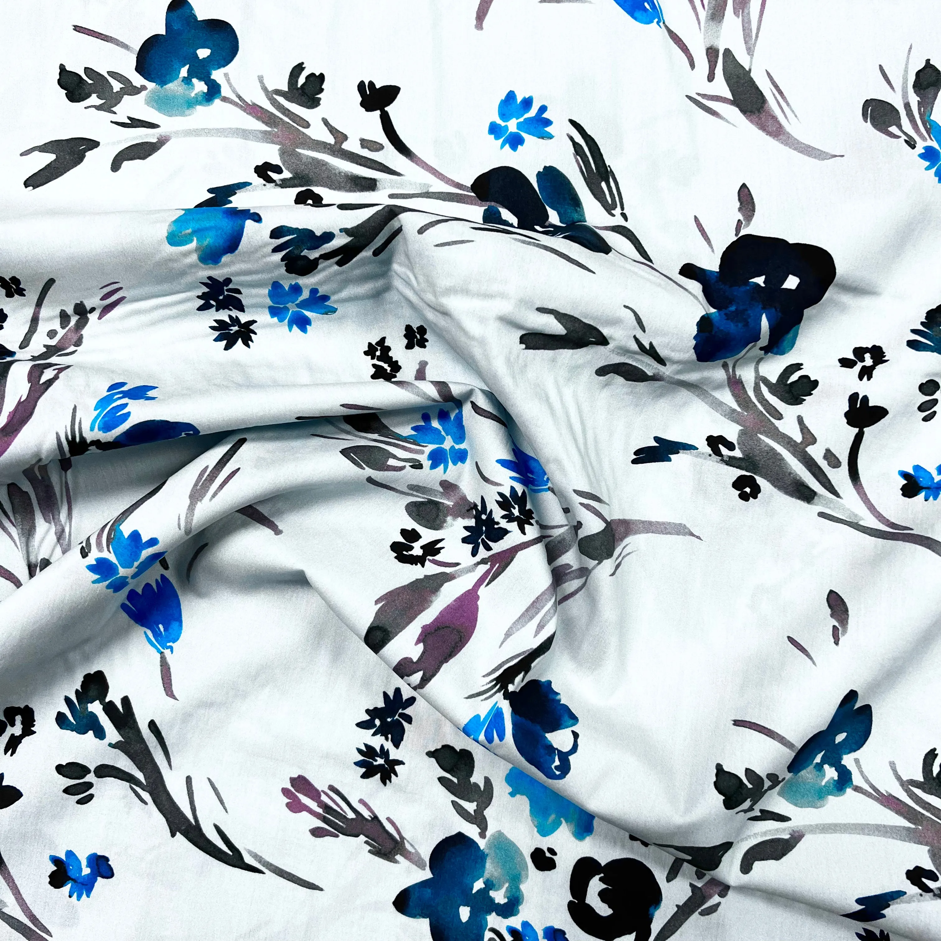 Dashwood Studios - Ace Cotton Lawn - Flourish Bouquet - Sky