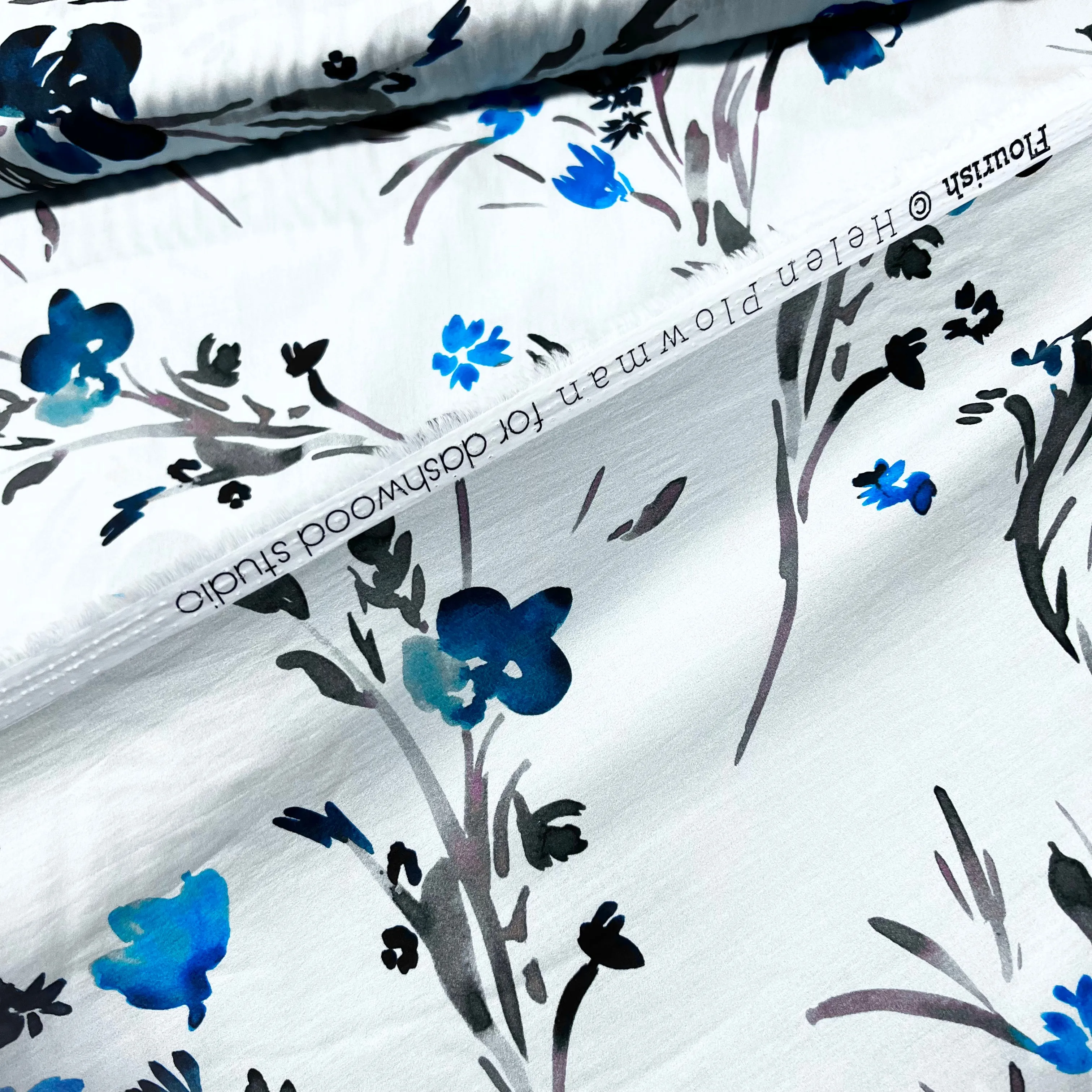 Dashwood Studios - Ace Cotton Lawn - Flourish Bouquet - Sky