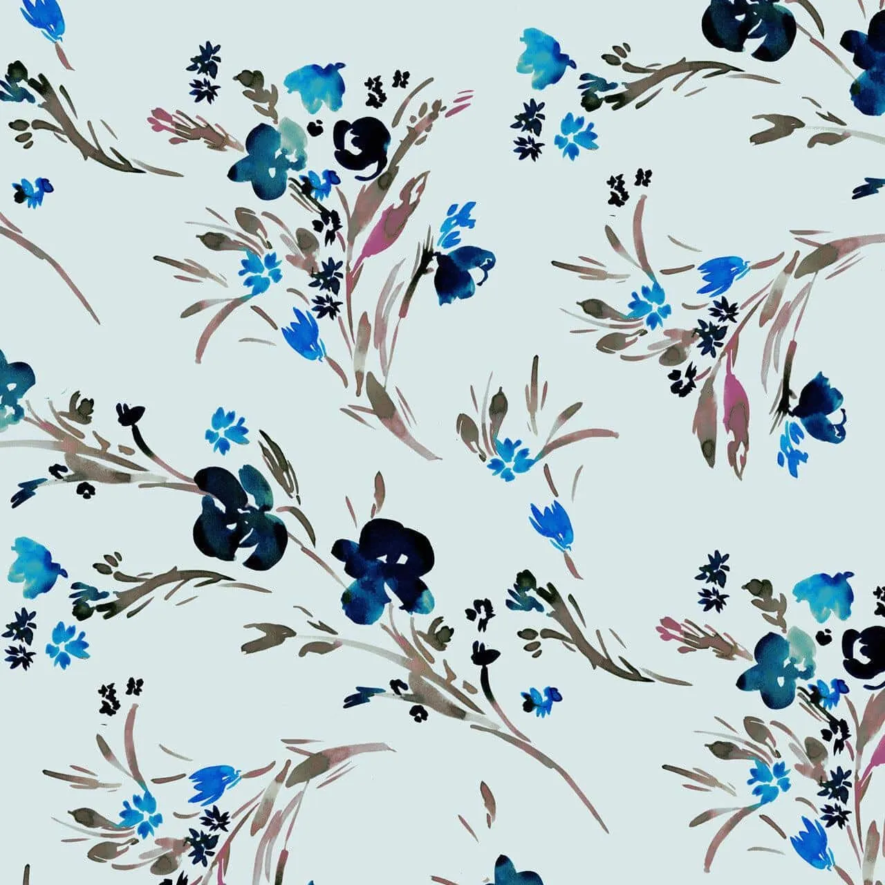 Dashwood Studios - Ace Cotton Lawn - Flourish Bouquet - Sky