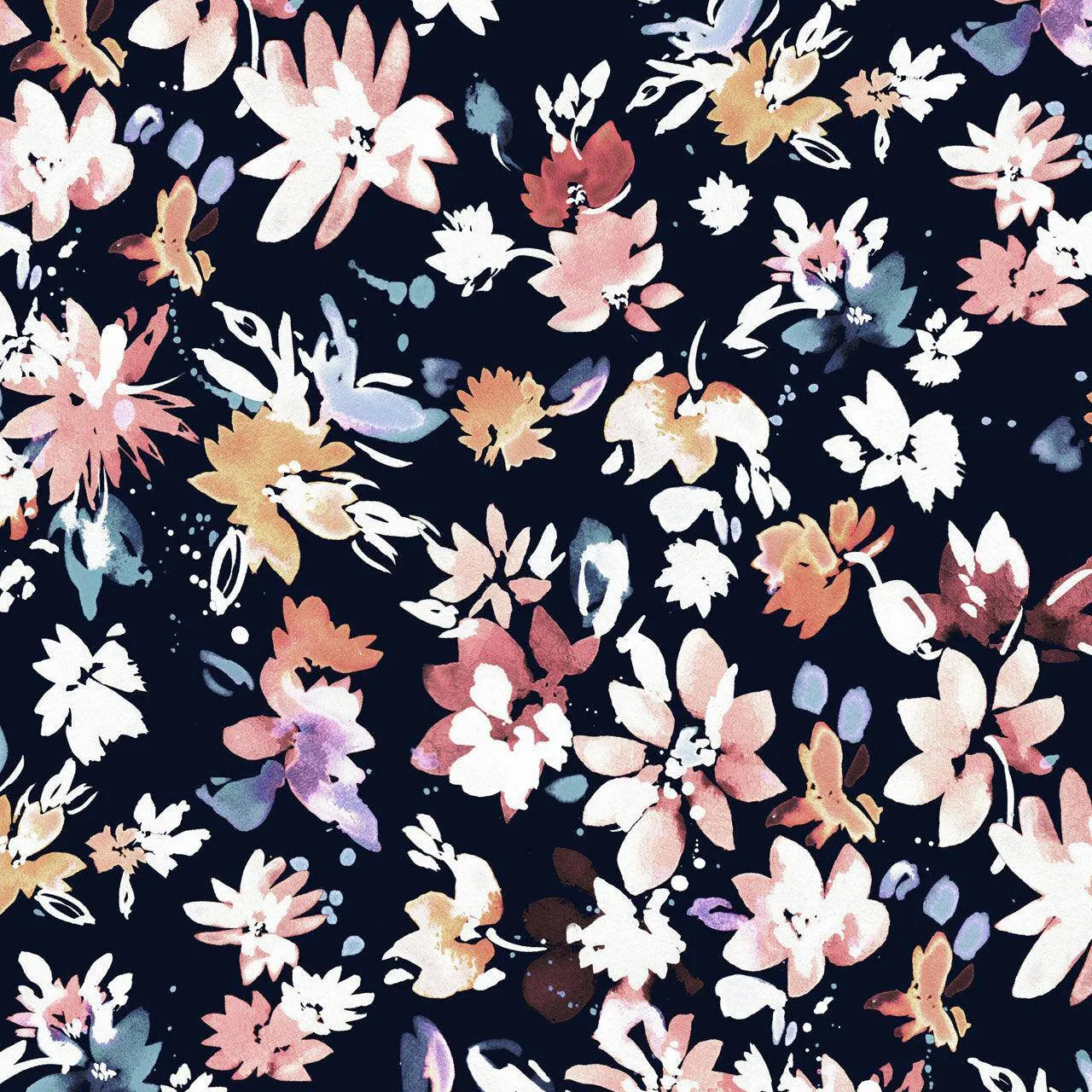 Dashwood Studios - Ace Cotton Lawn - Flourish Floral Spray - Black