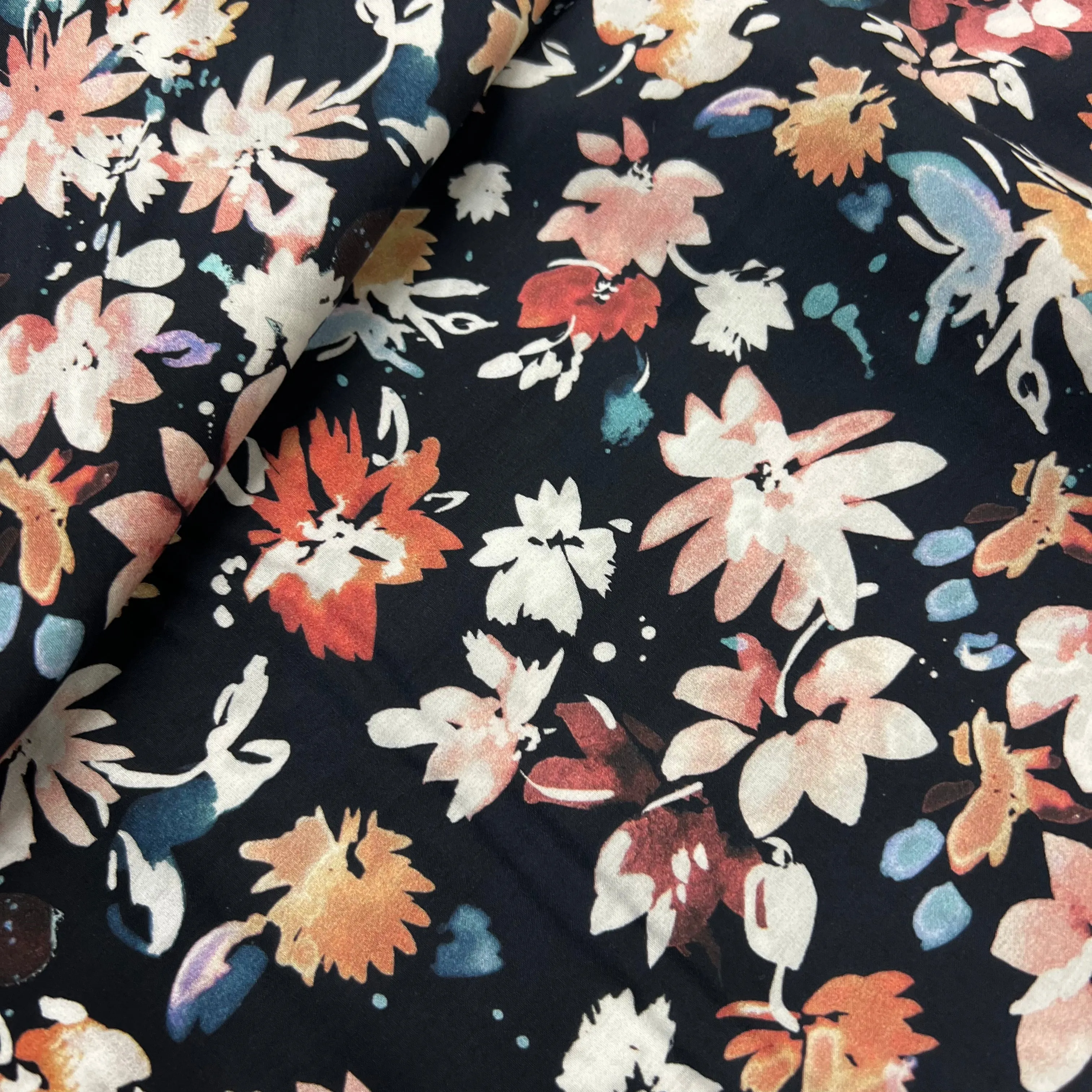 Dashwood Studios - Ace Cotton Lawn - Flourish Floral Spray - Black
