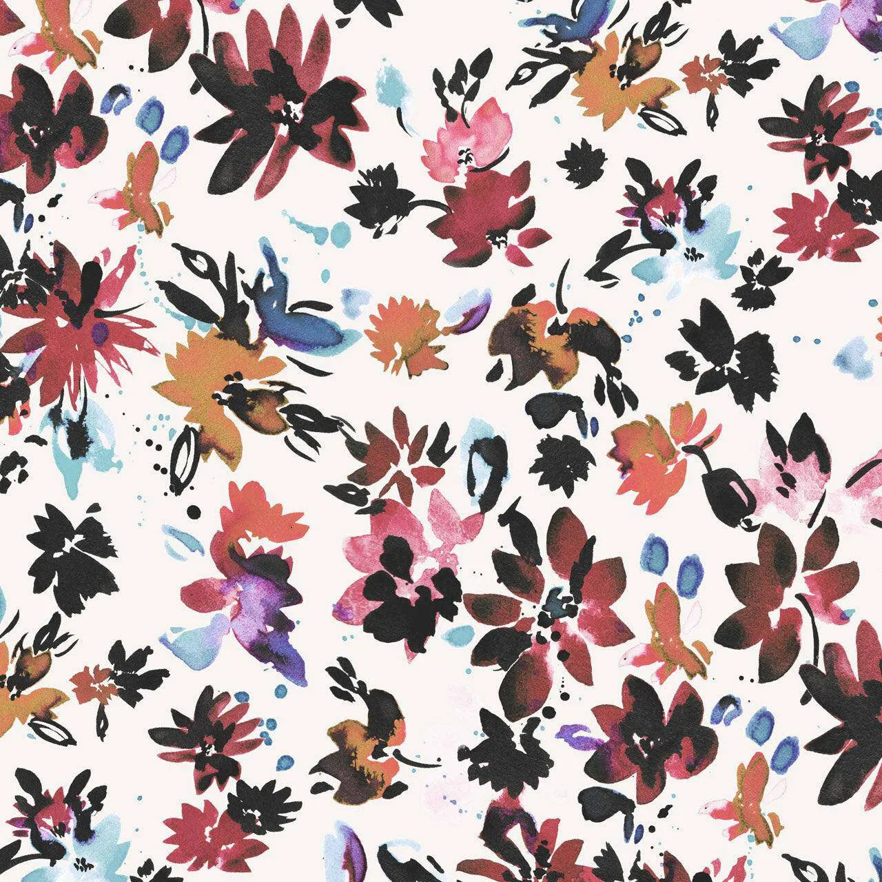 Dashwood Studios - Ace Cotton Lawn - Flourish Floral Spray - Ecru