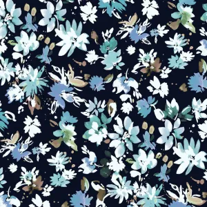 Dashwood Studios - Ace Cotton Lawn - Flourish Floral Spray - Navy
