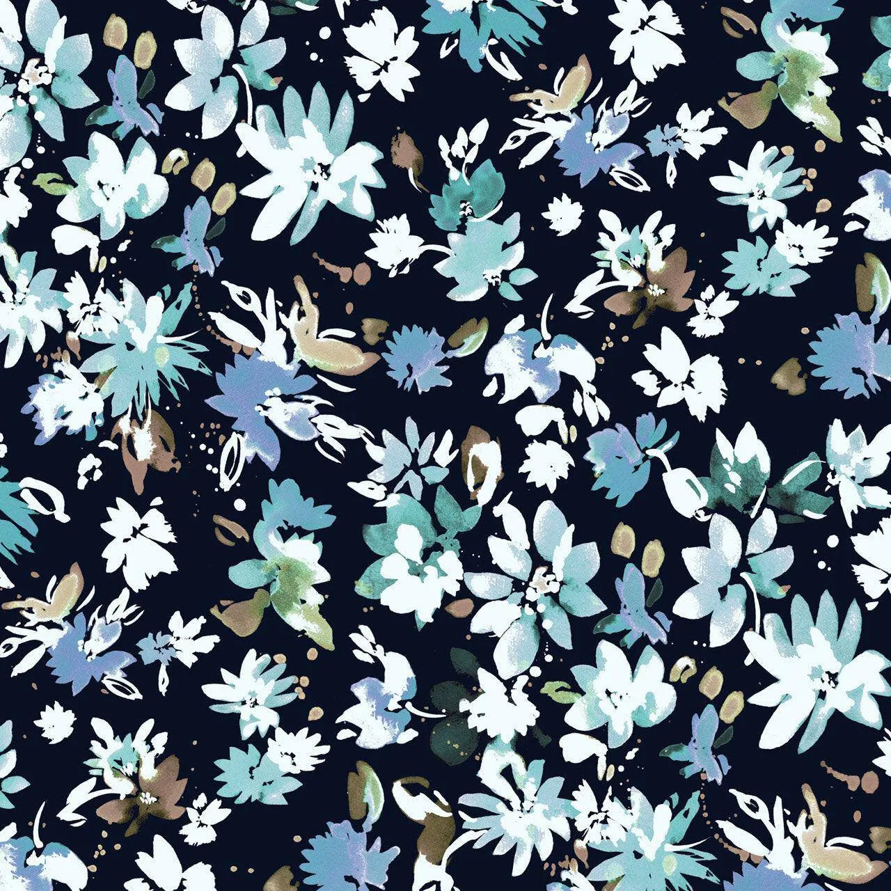 Dashwood Studios - Ace Cotton Lawn - Flourish Floral Spray - Navy