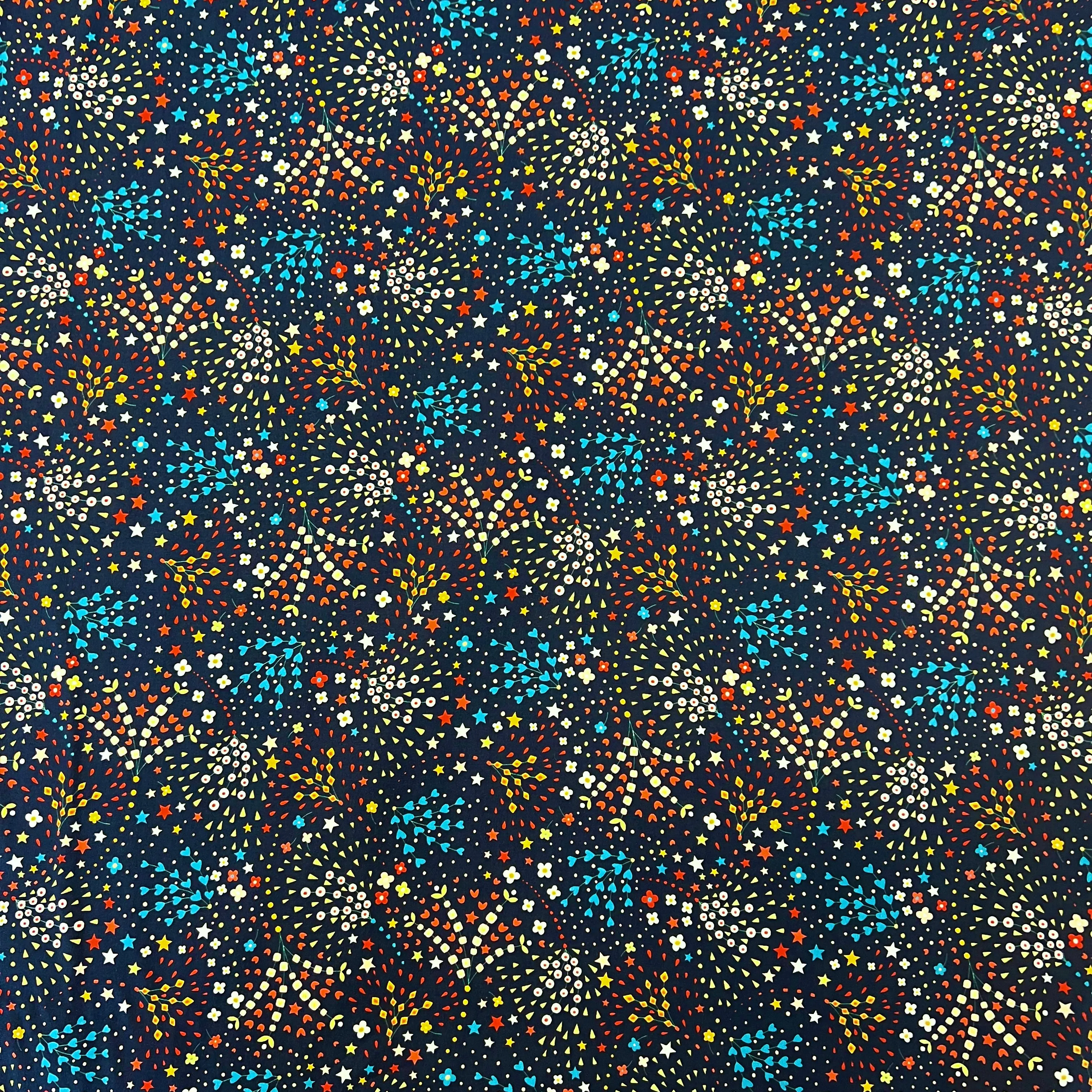 Dashwood Studios - Ace Cotton Lawn - Kaleidoscope Firework - Navy