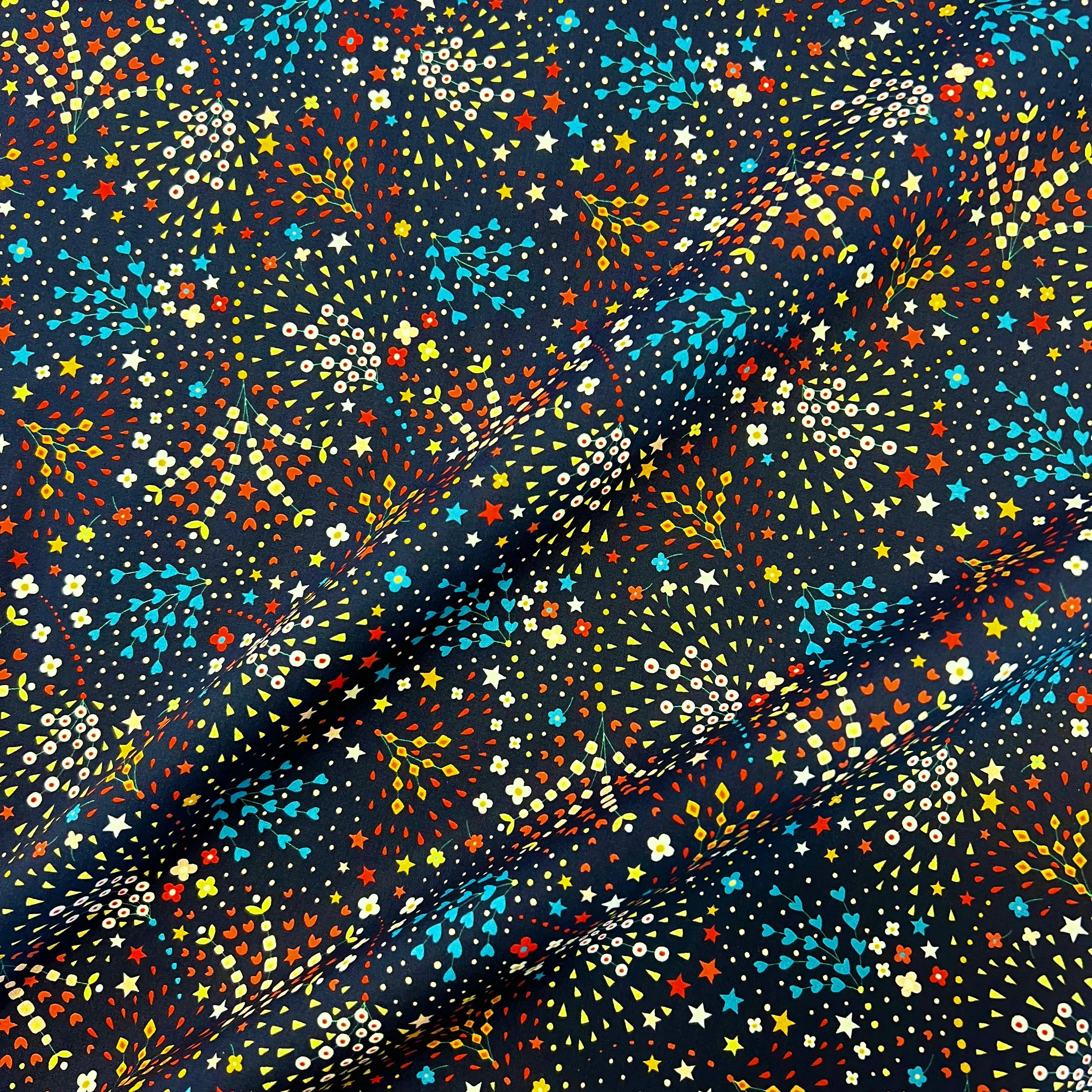 Dashwood Studios - Ace Cotton Lawn - Kaleidoscope Firework - Navy