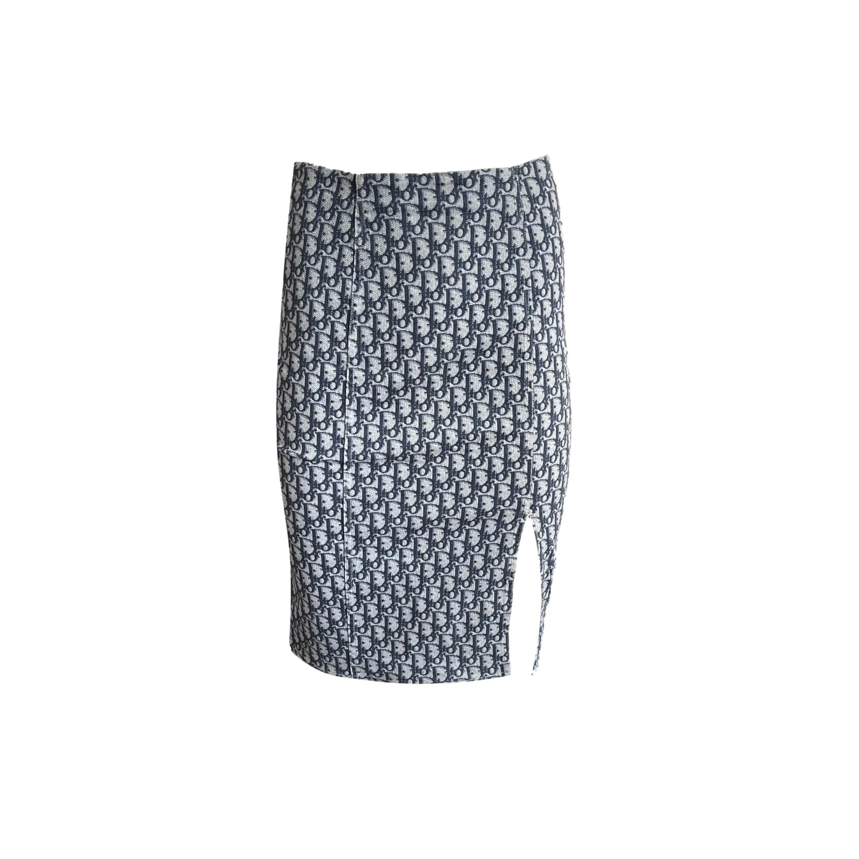 Dior Blue Monogram Pencil Skirt