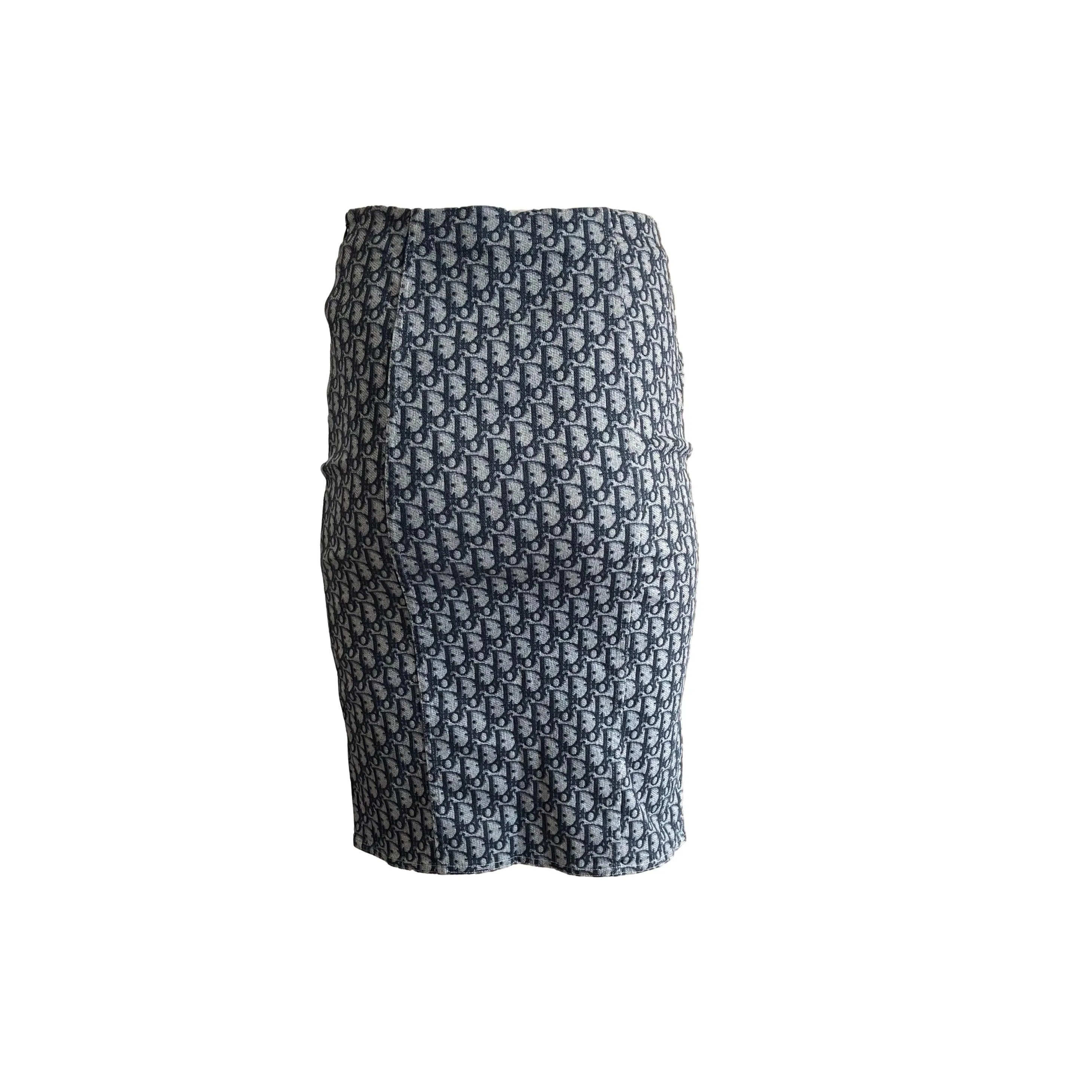 Dior Blue Monogram Pencil Skirt