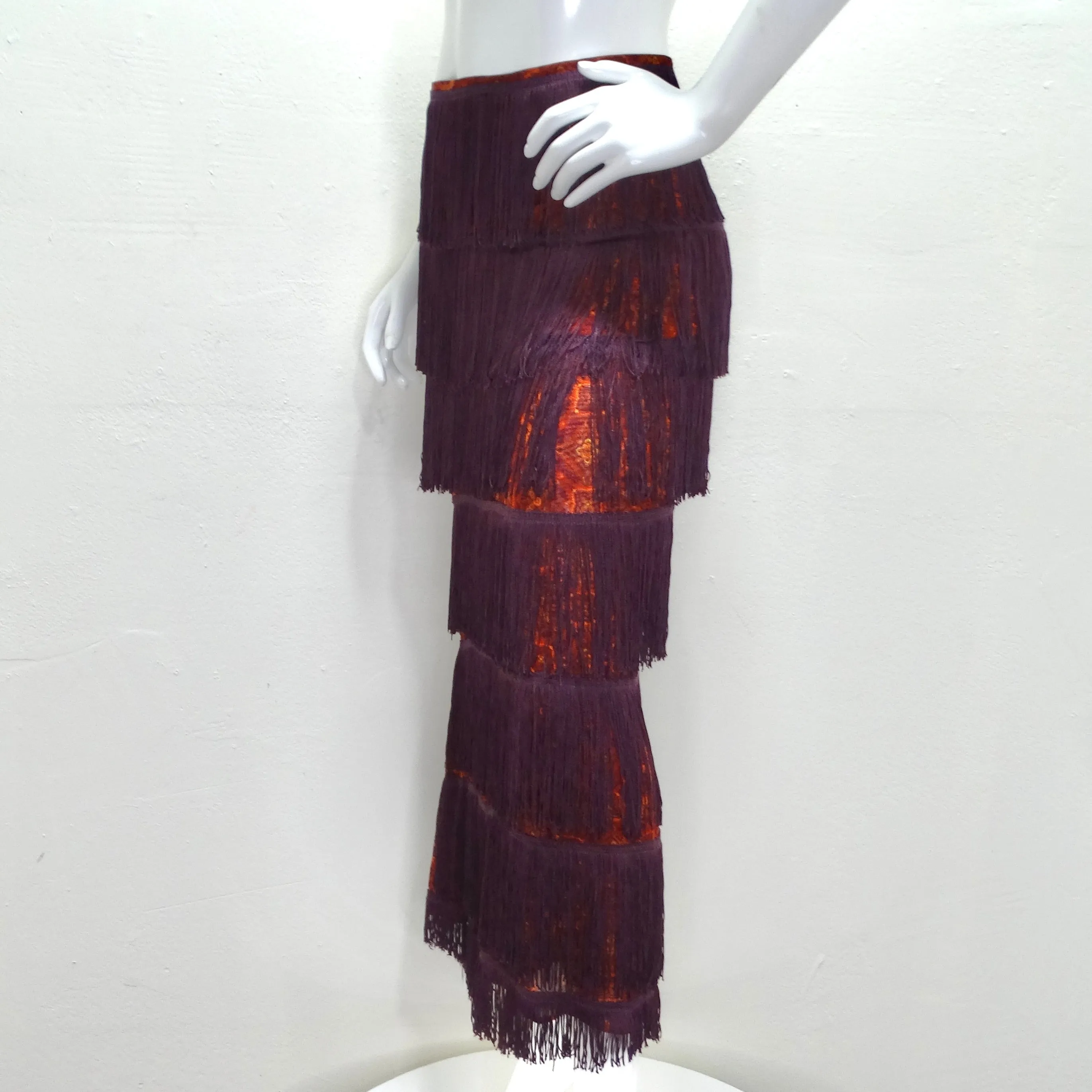 Dolce & Gabbana Y2K Fringe Maxi Skirt