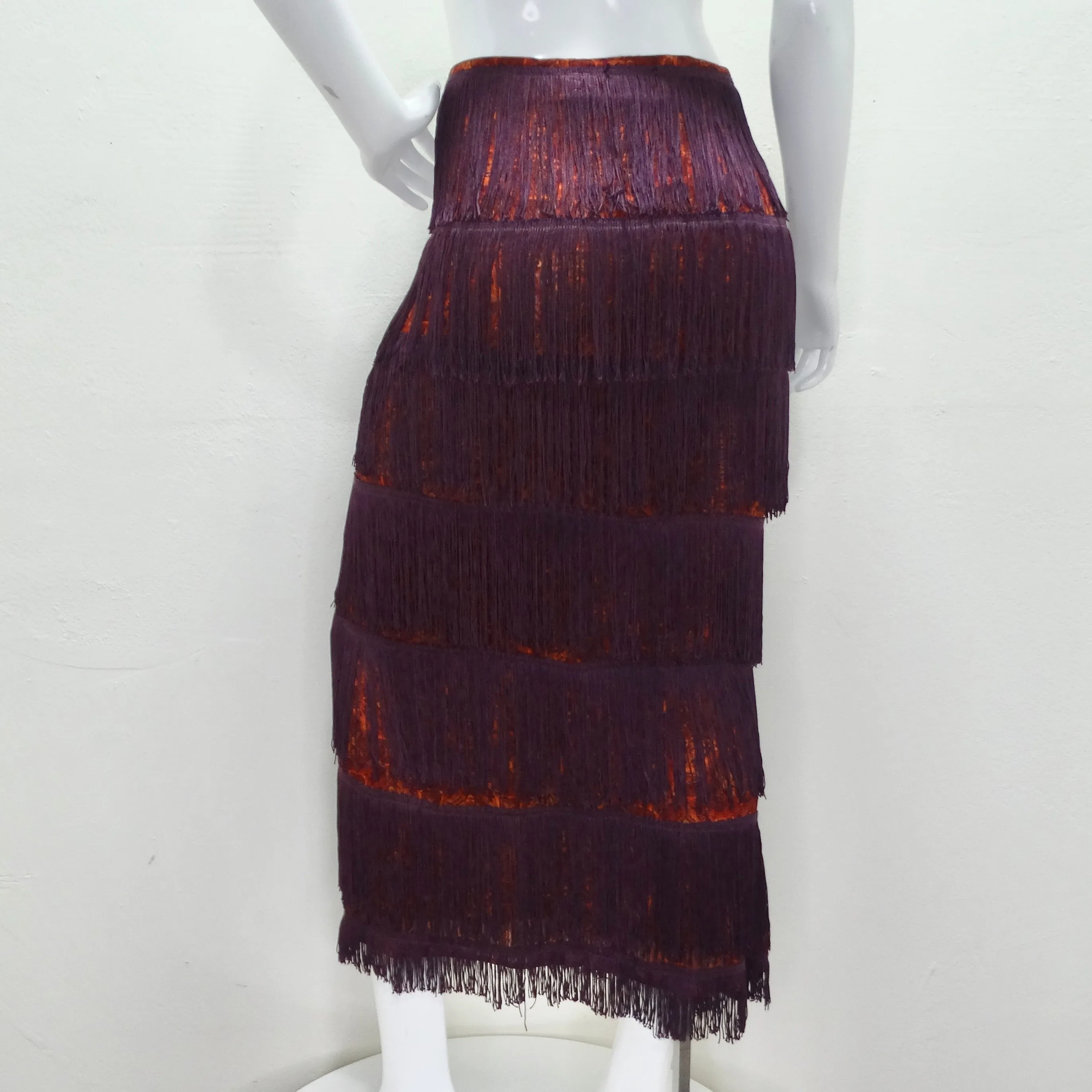 Dolce & Gabbana Y2K Fringe Maxi Skirt