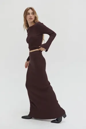 Drea Ribbed Maxi Skirt