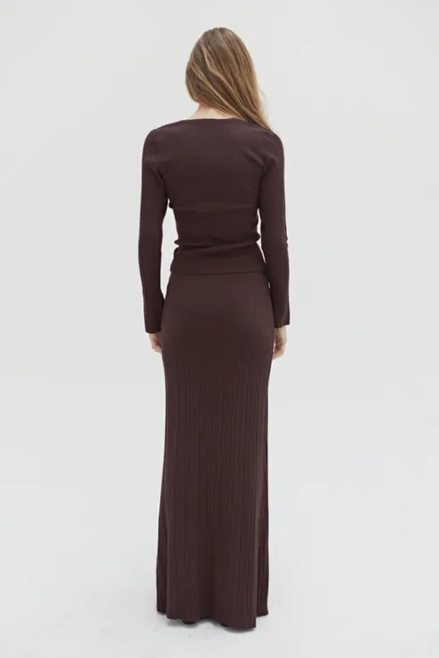 Drea Ribbed Maxi Skirt