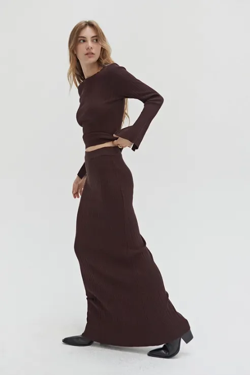 Drea Ribbed Maxi Skirt