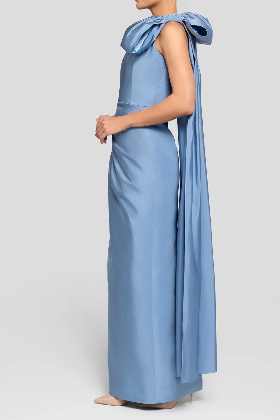 Elara Silk Faille Column Gown