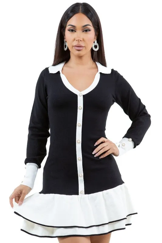 FASHIONABLE SWEATER DRESS