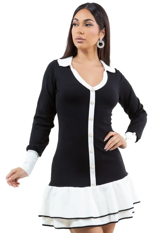 FASHIONABLE SWEATER DRESS
