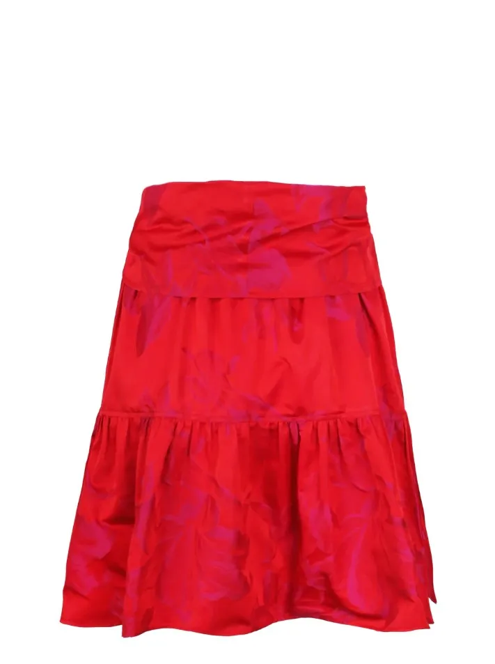 Finley Jacquard Print Skirt; Pink & Red