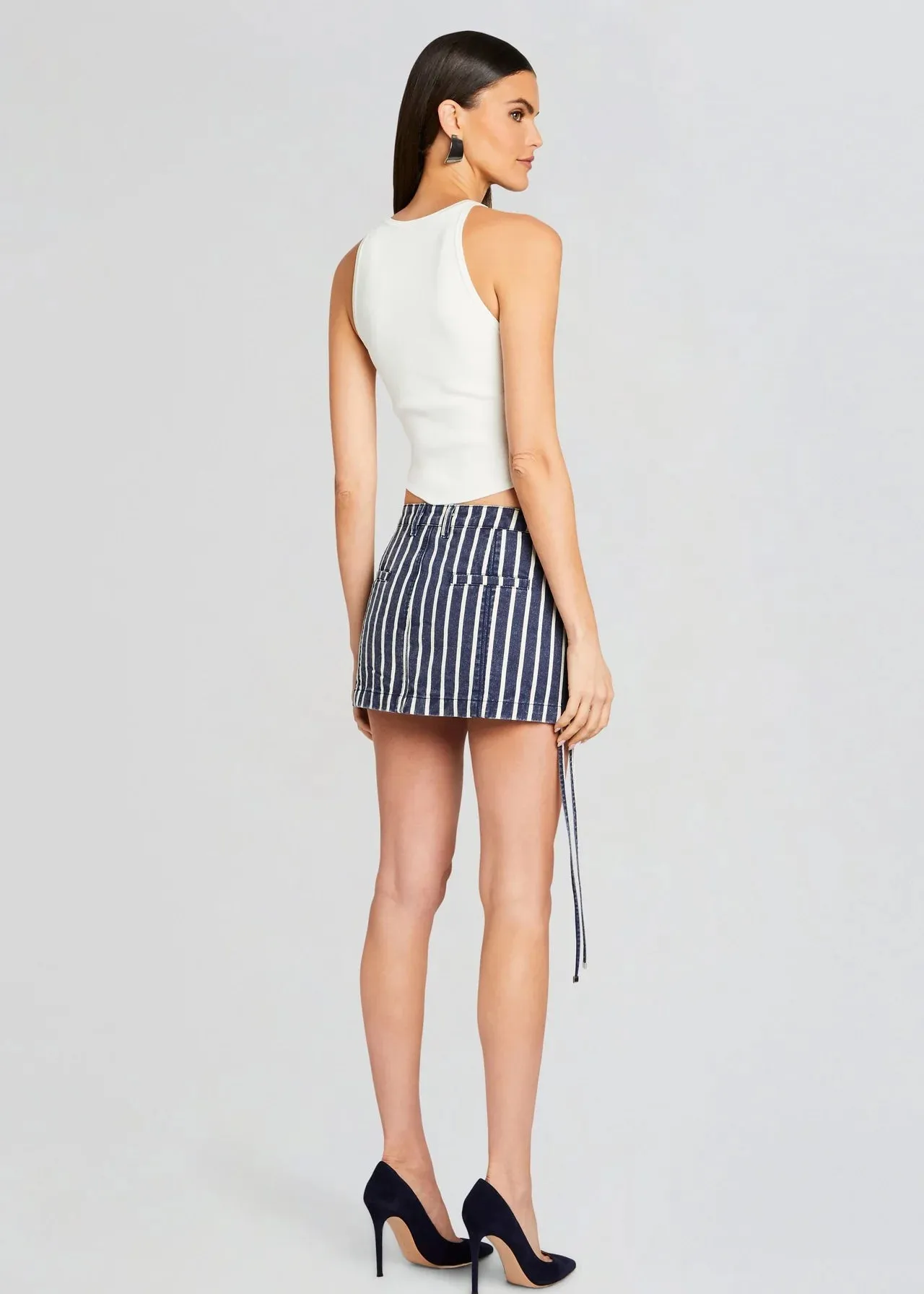 Finn Cargo Skirt in Navy Stripe