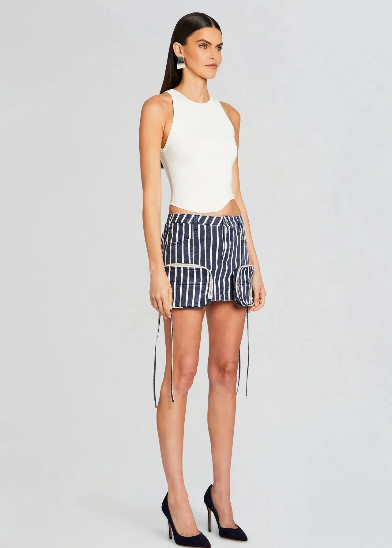 Finn Cargo Skirt in Navy Stripe