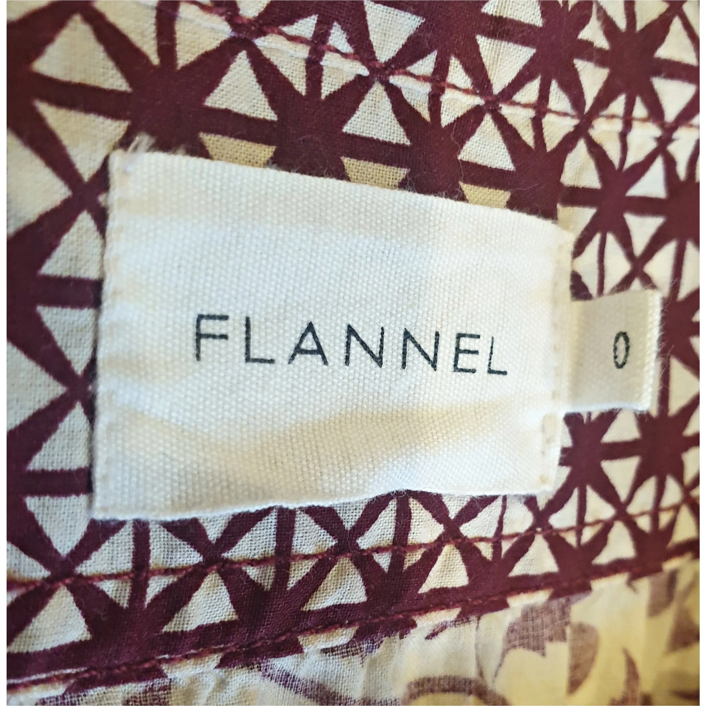 Flannel brand red print long sleeve shirt / top size 0 (best fits size 6-8)