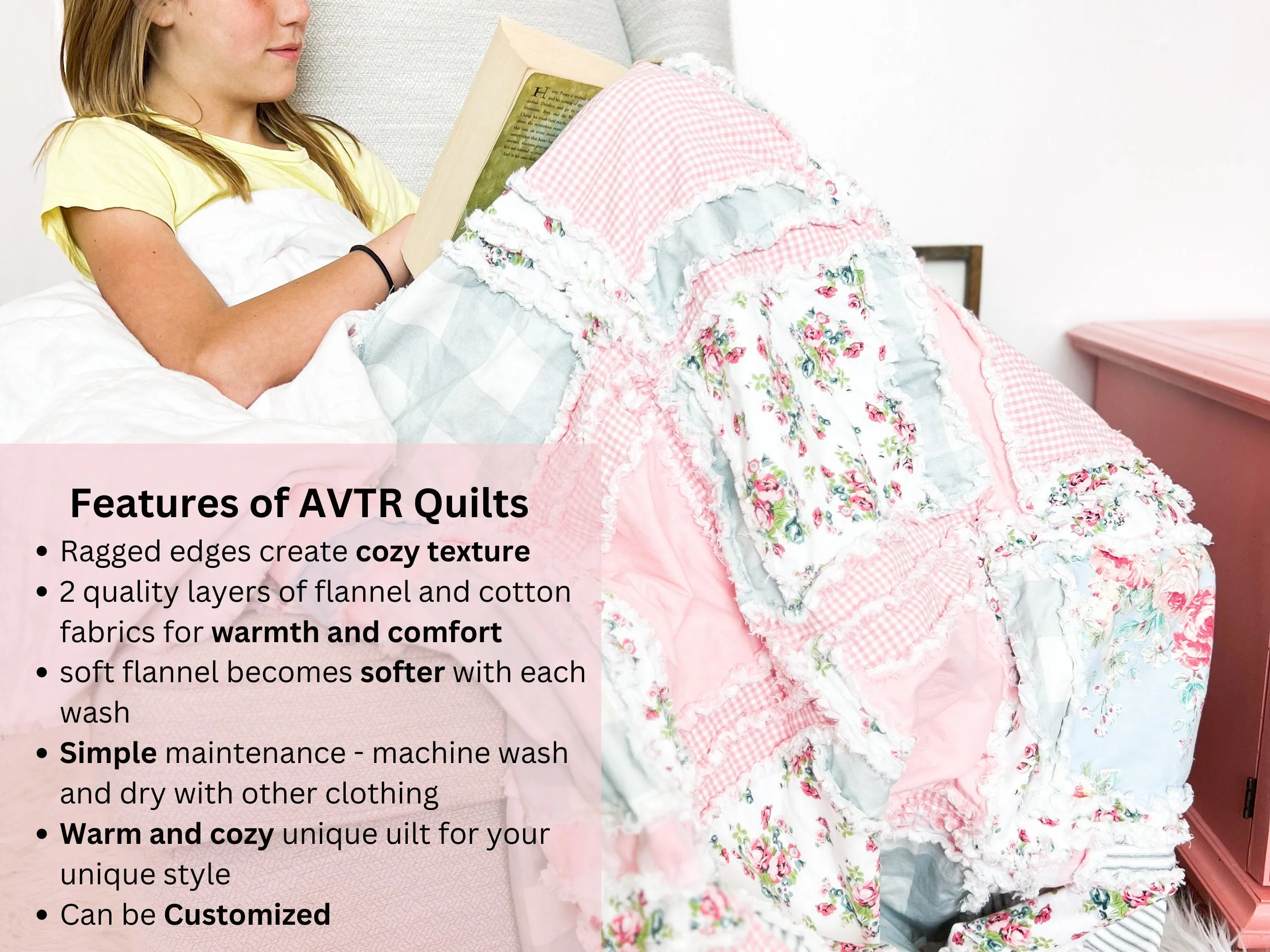 Flower Comforter Twin Bedspread and Toddler Bedding Girl, Big Handmade Rag Quilts, Quilted Bedspreads For Girls