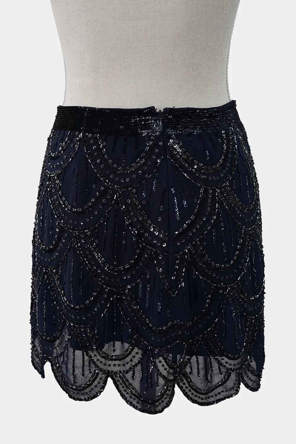 Forever New Navy Beaded Mini Skirt