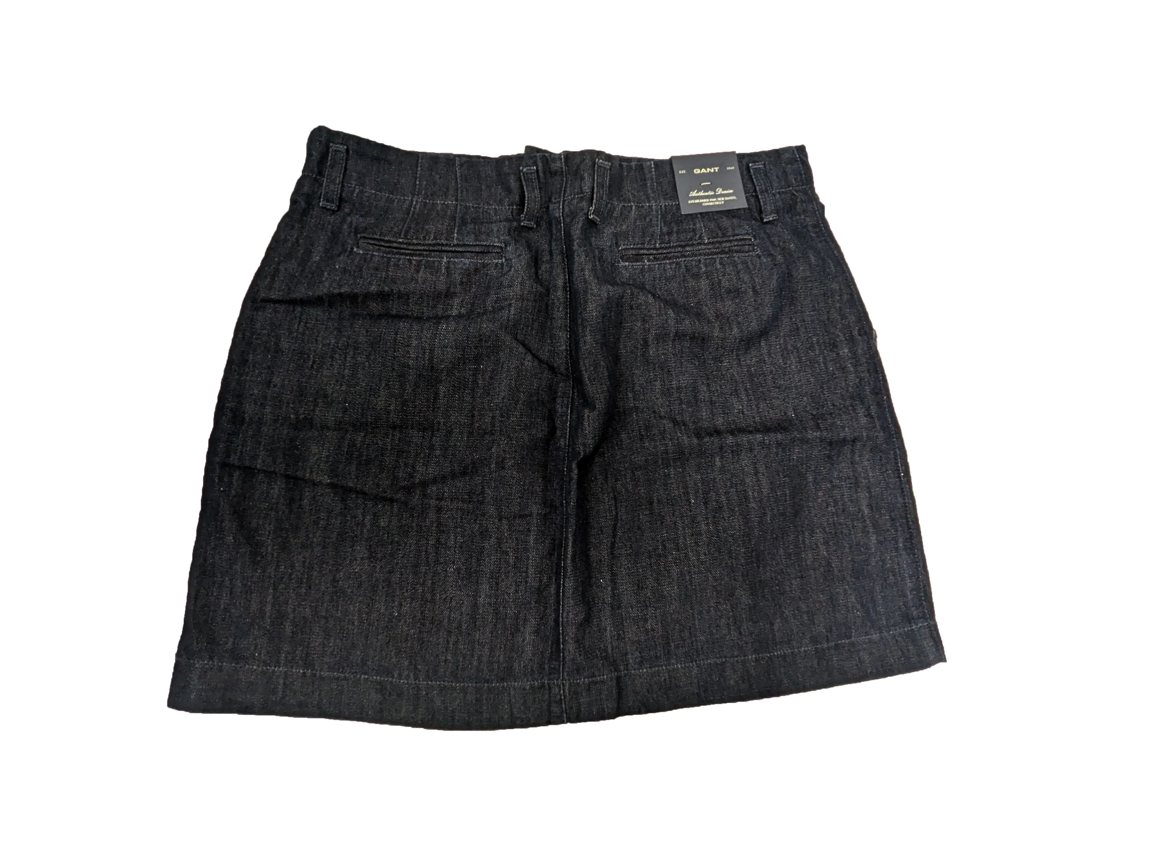 GANT Women's Dark Blue Cotton Linen Chambray Skirt 440870 Size 10 NWT