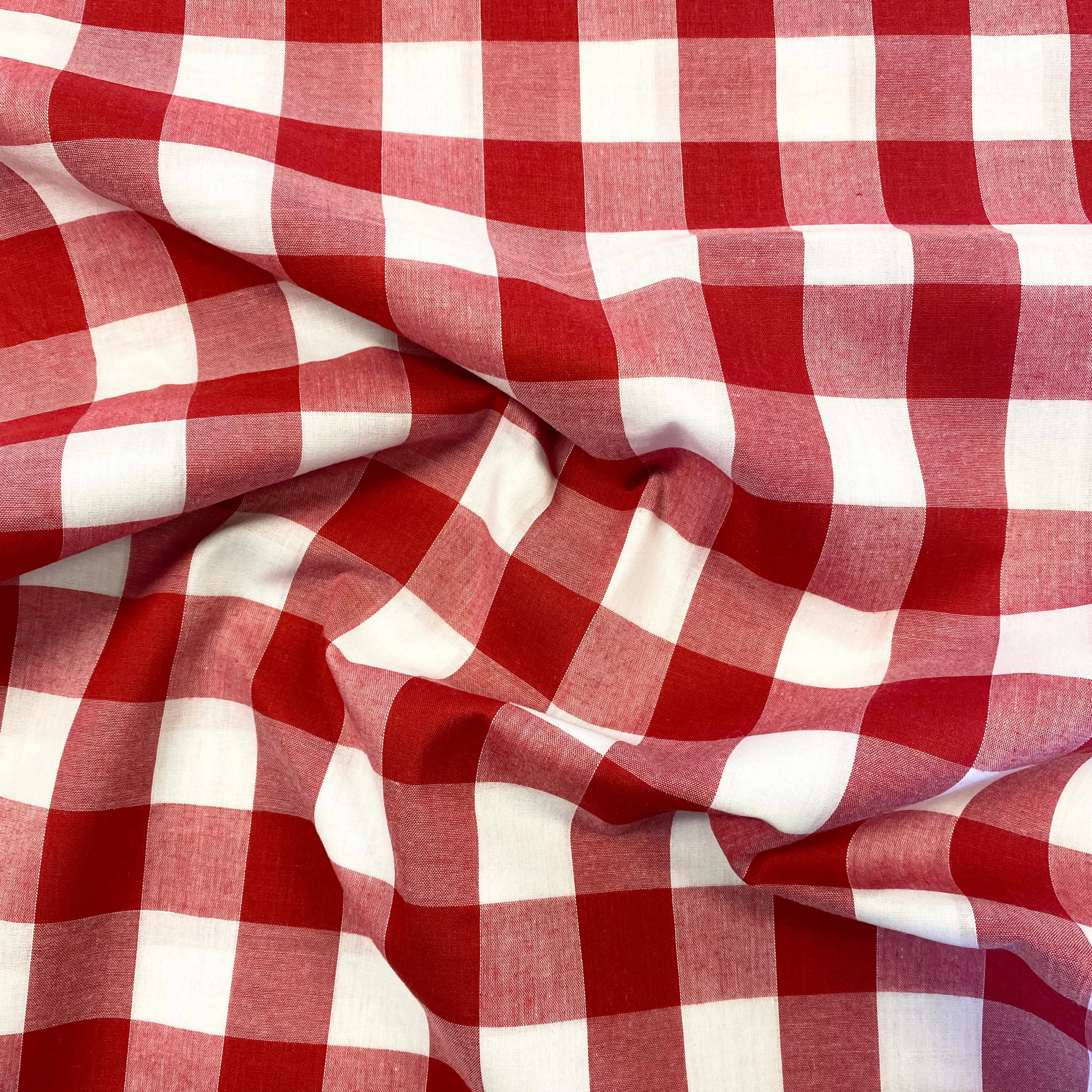 Gingham - 1'' Red