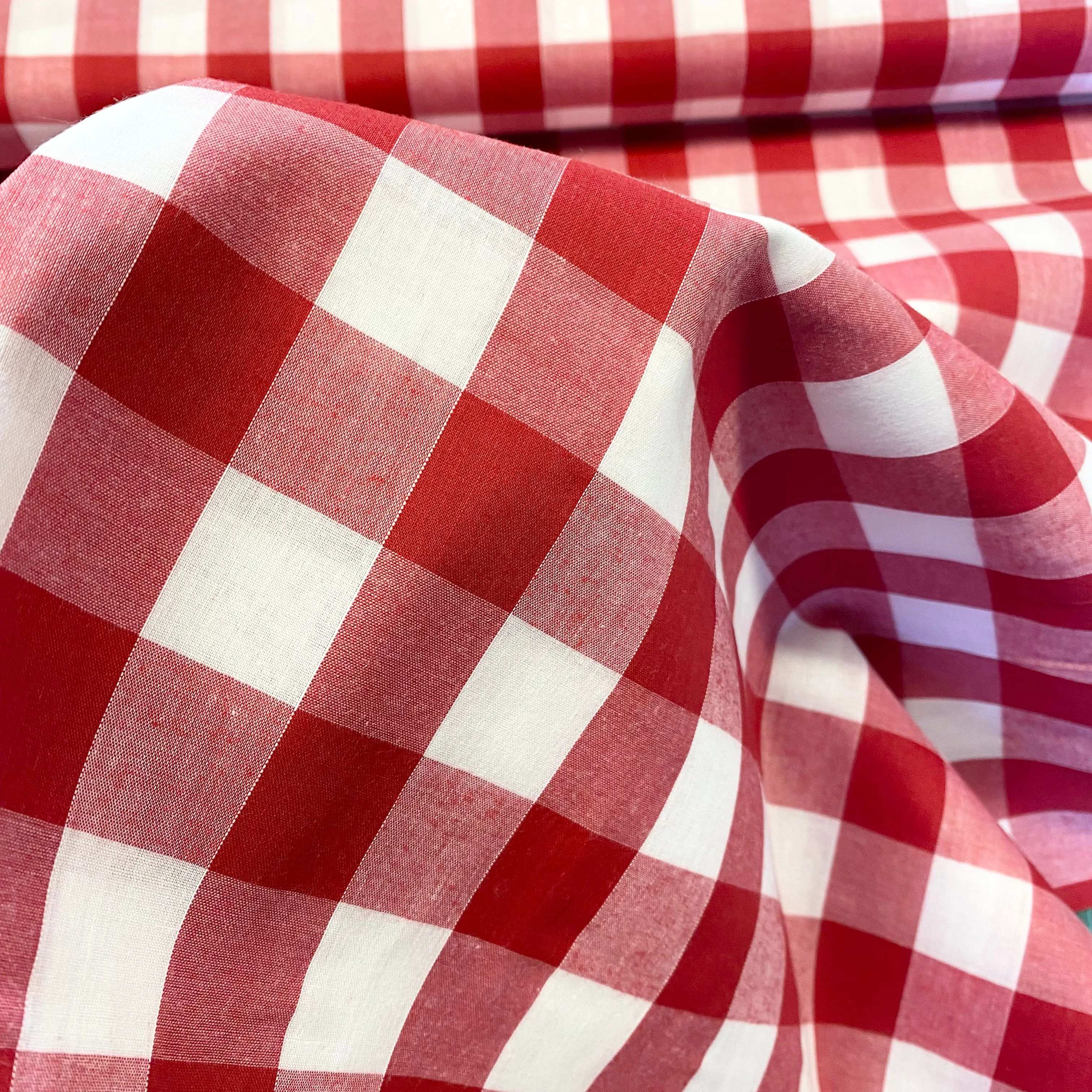 Gingham - 1'' Red