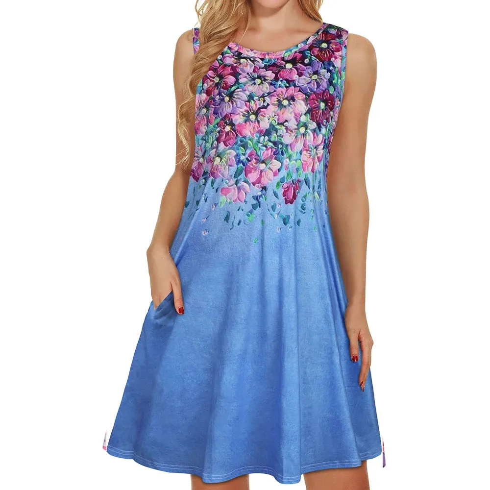 Golden Breeze Sleeveless Pocket Dress