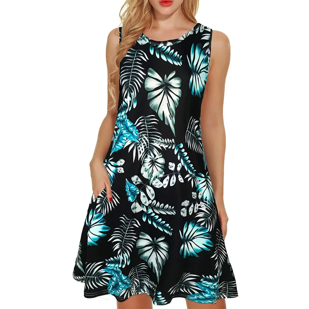 Golden Breeze Sleeveless Pocket Dress