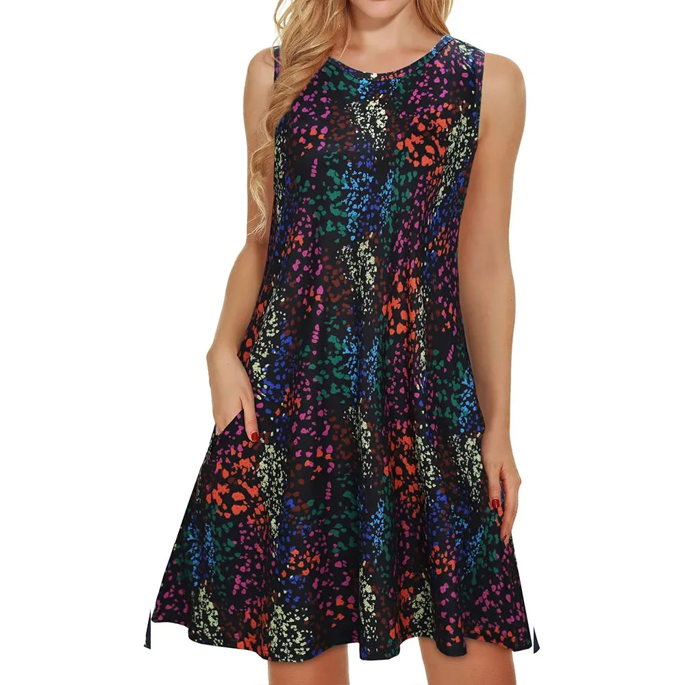 Golden Breeze Sleeveless Pocket Dress