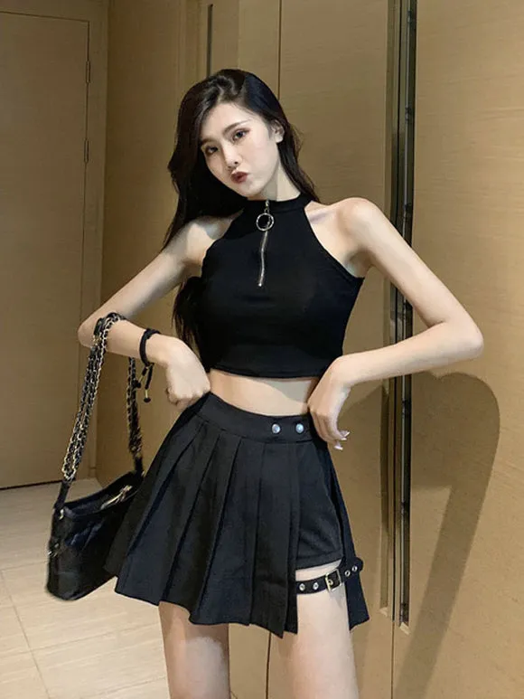 Gothic Lolita SK Dress Tiered Black Polyester Casual Short Lolita Skirts