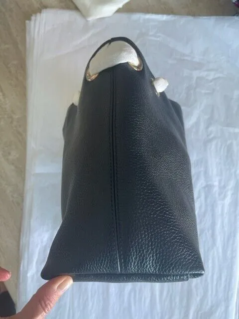 Gucci Soho Fringe Black Medium Leather Purse Bag Gold Chain Shoulder Handbag NEW