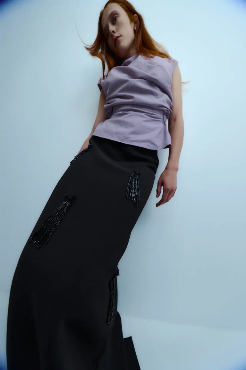 Harris Tapper Beaded Hana Skirt - Black