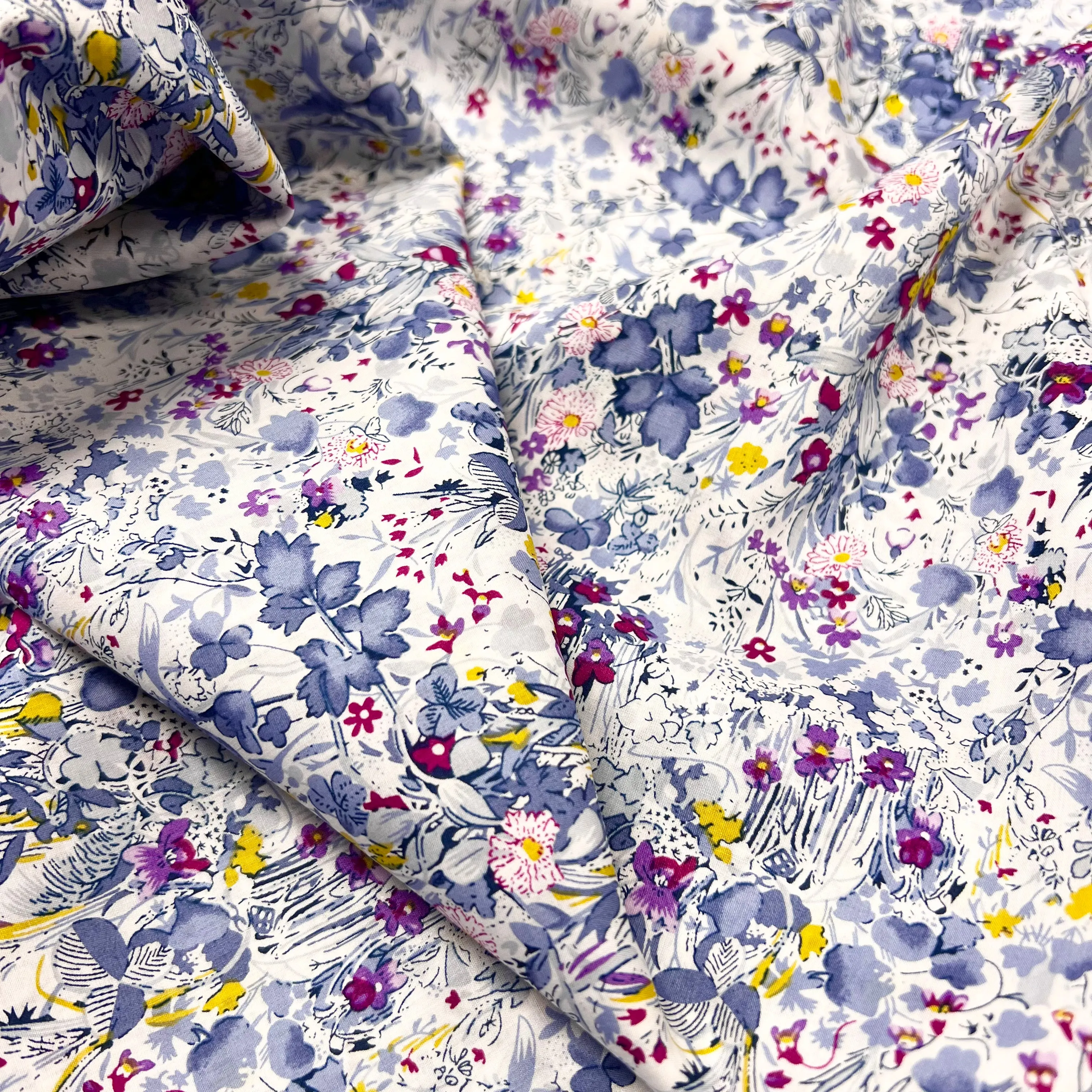 Hyacinth Field Cotton Lawn - Copen